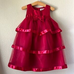 Gymboree Royal RED Tiered Tulle Dress Size 3T